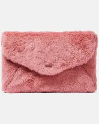 Max Mara Clutch aus Teddyfleece Pink