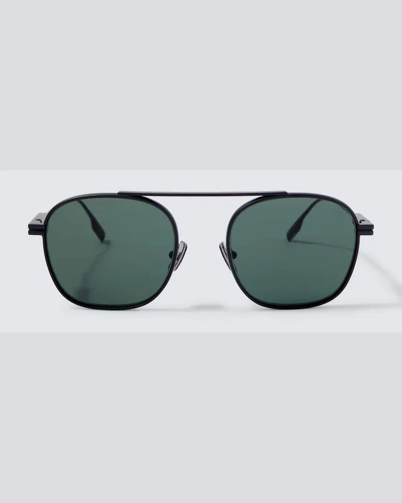 Ermenegildo Zegna Runde Sonnenbrille Orizzonte I Schwarz