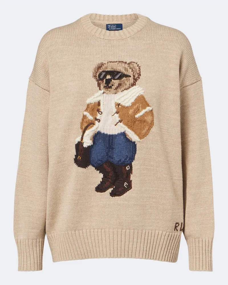 Ralph Lauren Pullover Polo Bear aus einem Baumwollgemisch Beige