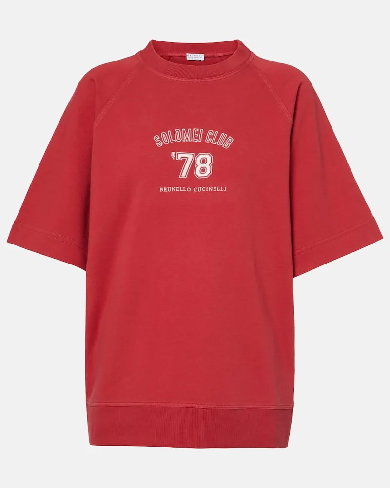 Brunello Cucinelli T-Shirt aus Baumwoll-Jersey Rot