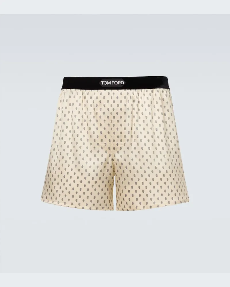 Tom Ford Boxershorts aus einem Seidengemisch Weiß