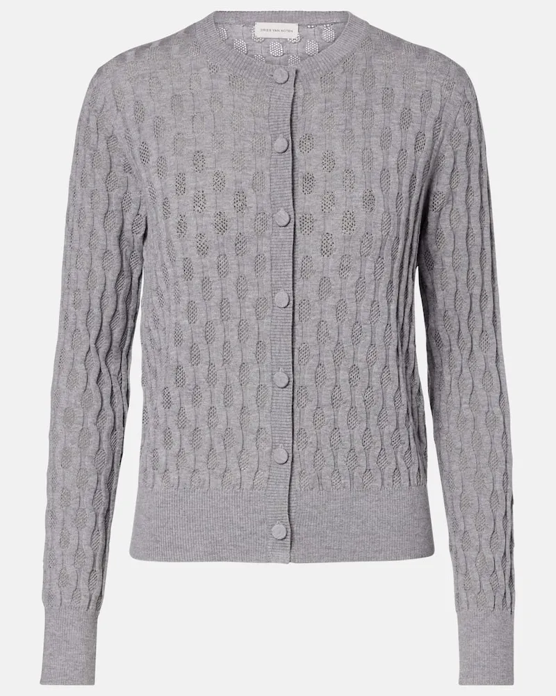 Dries van Noten Cardigan aus Wolle Grau