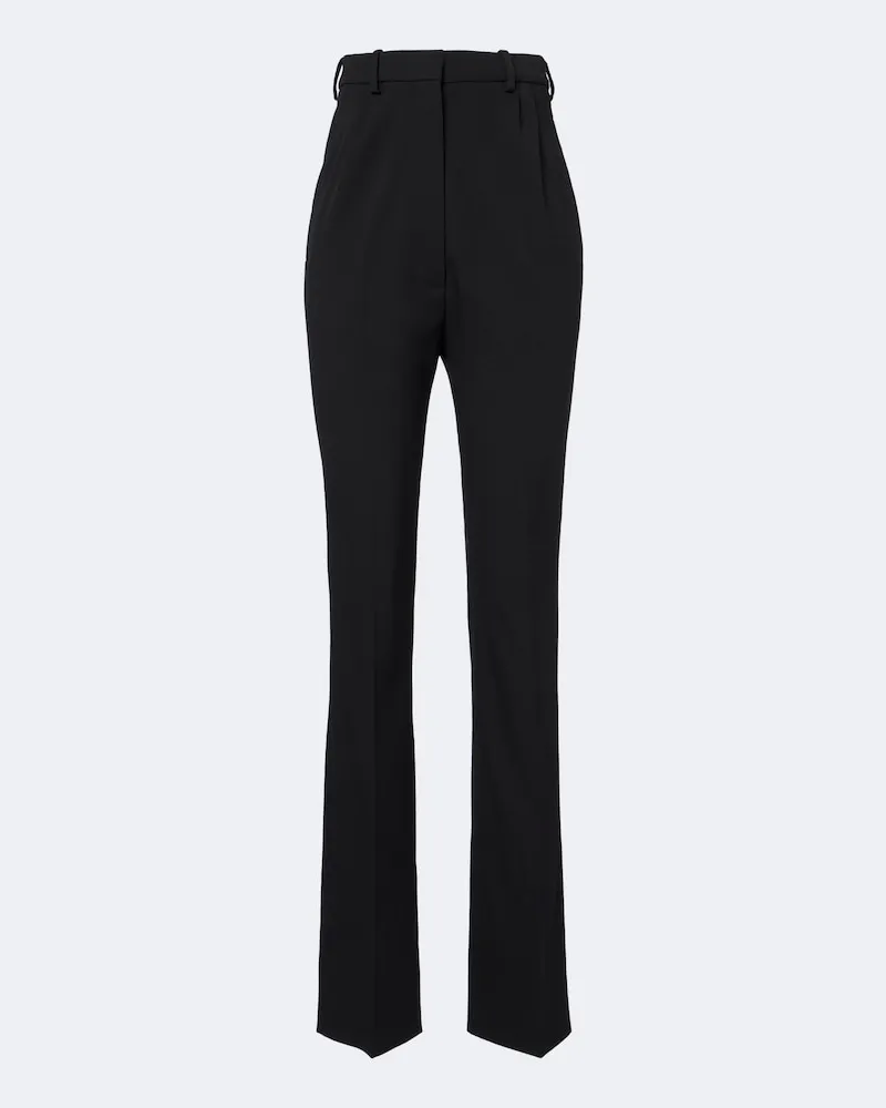 Balenciaga Straight Hose aus Wolle Schwarz
