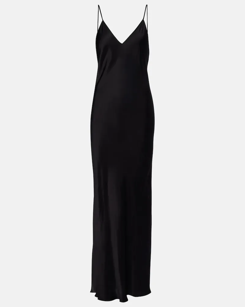 Isabel Marant Maxikleid Nevana aus Satin Schwarz
