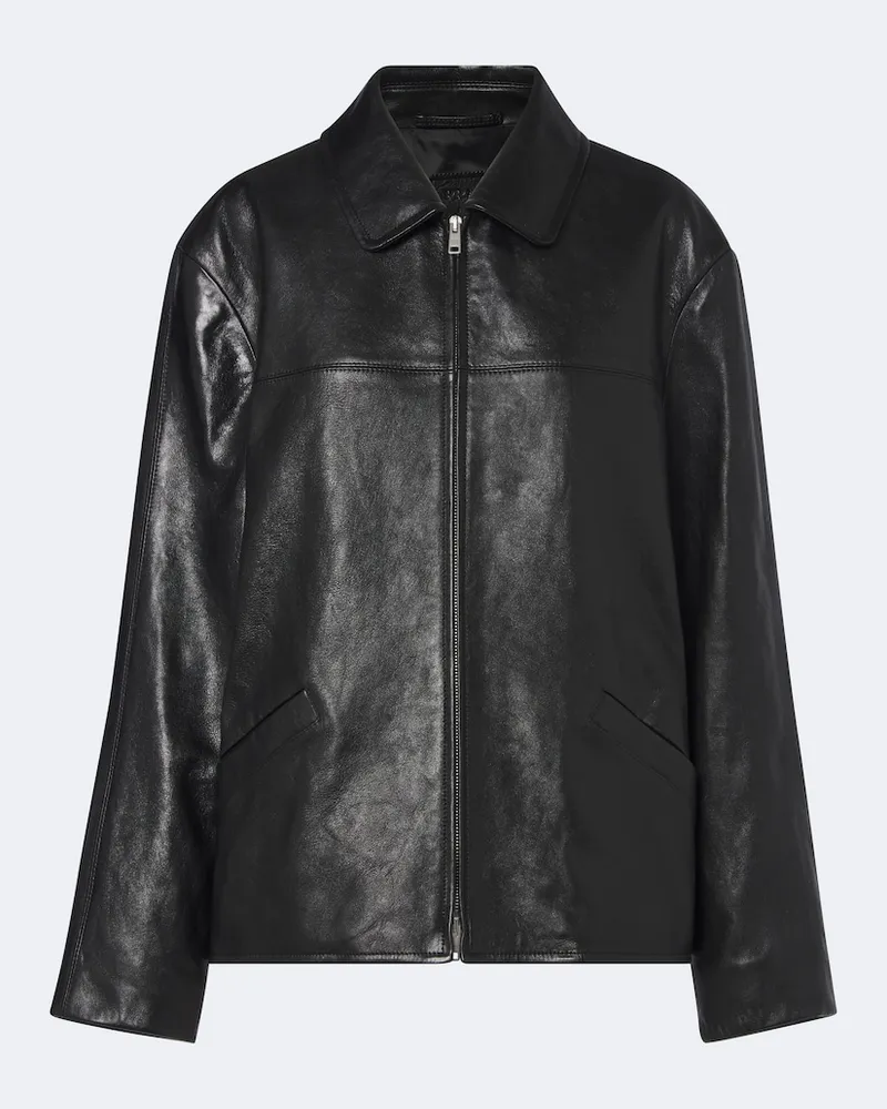 Prada Lederjacke Schwarz
