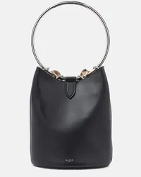 Alaïa Alaia Bucket-Bag Ring Large aus Leder Schwarz