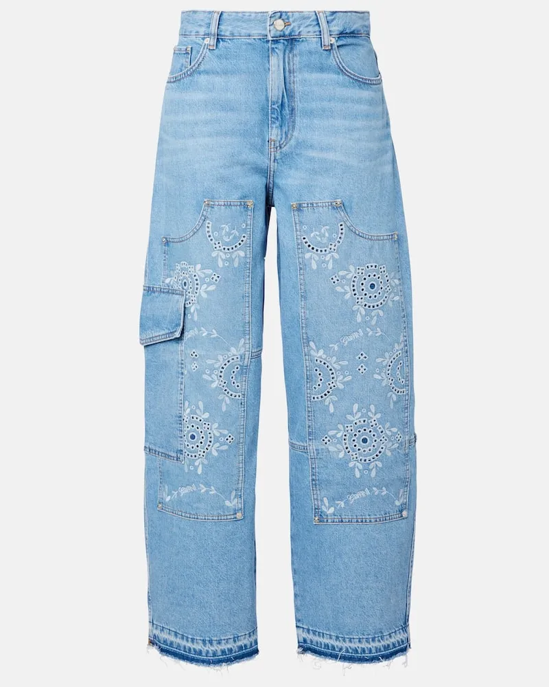 Ganni Barrel Jeans Blau