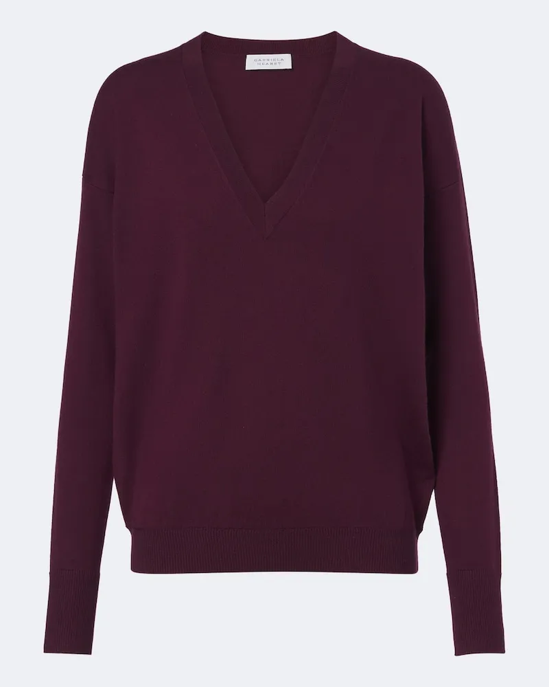 Gabriela Hearst Pullover Linna aus Kaschmir und Wolle Burgunderrot
