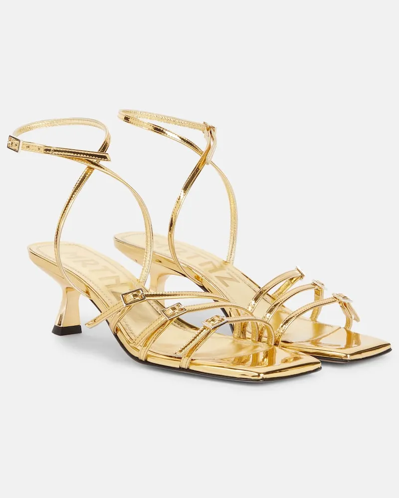 SOULIERS MARTINEZ Sandalen Teresa 60 aus Metallic-Leder Gold