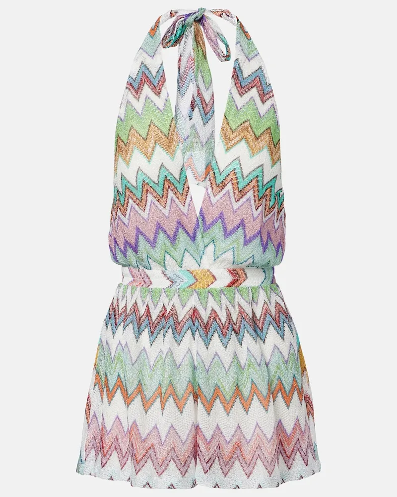 Missoni Playsuit Zigzag aus Häkelstrick Multicolor