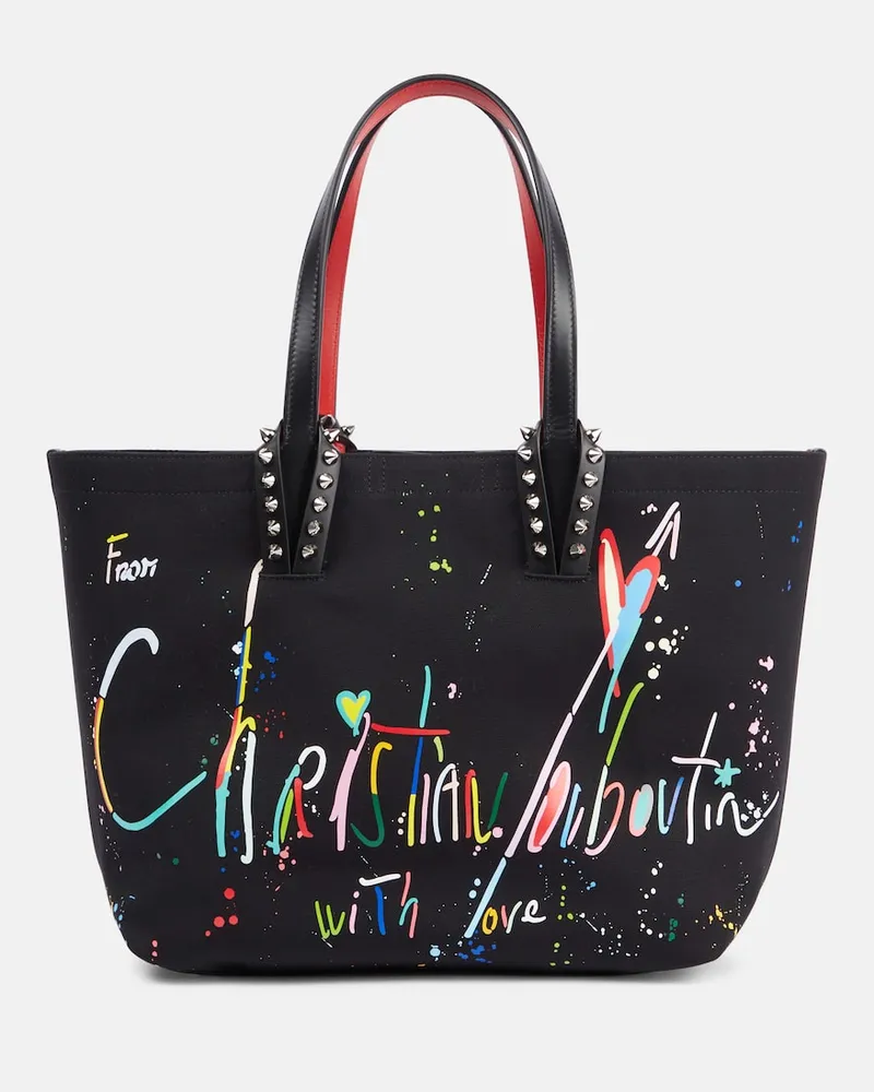 Christian Louboutin Tote Bag Cabata Large aus Canvas mit Leder Schwarz