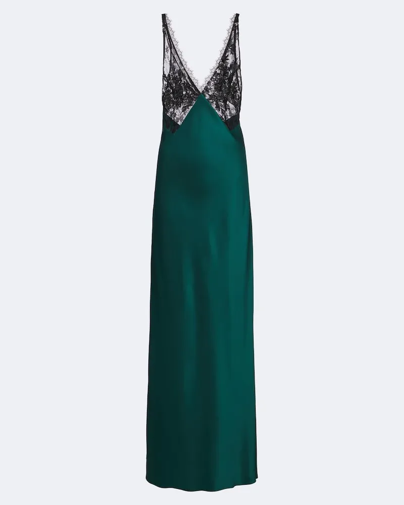 The Sei Robe aus Seidensatin mit Spitze Grün