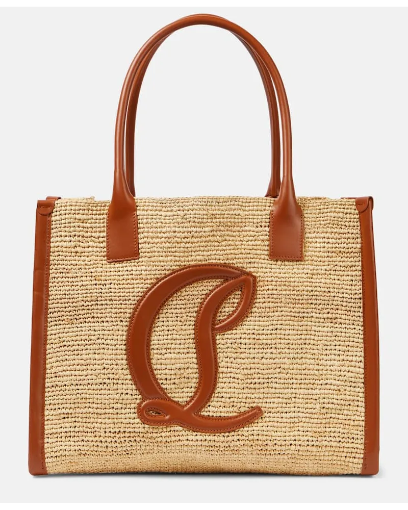 Christian Louboutin Tote By My Side E/W Large aus Raffiabast Beige