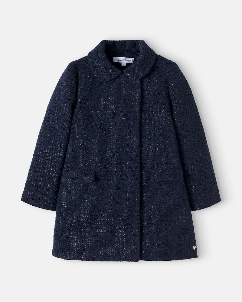 Tartine et Chocolat Mantel aus Tweed Blau