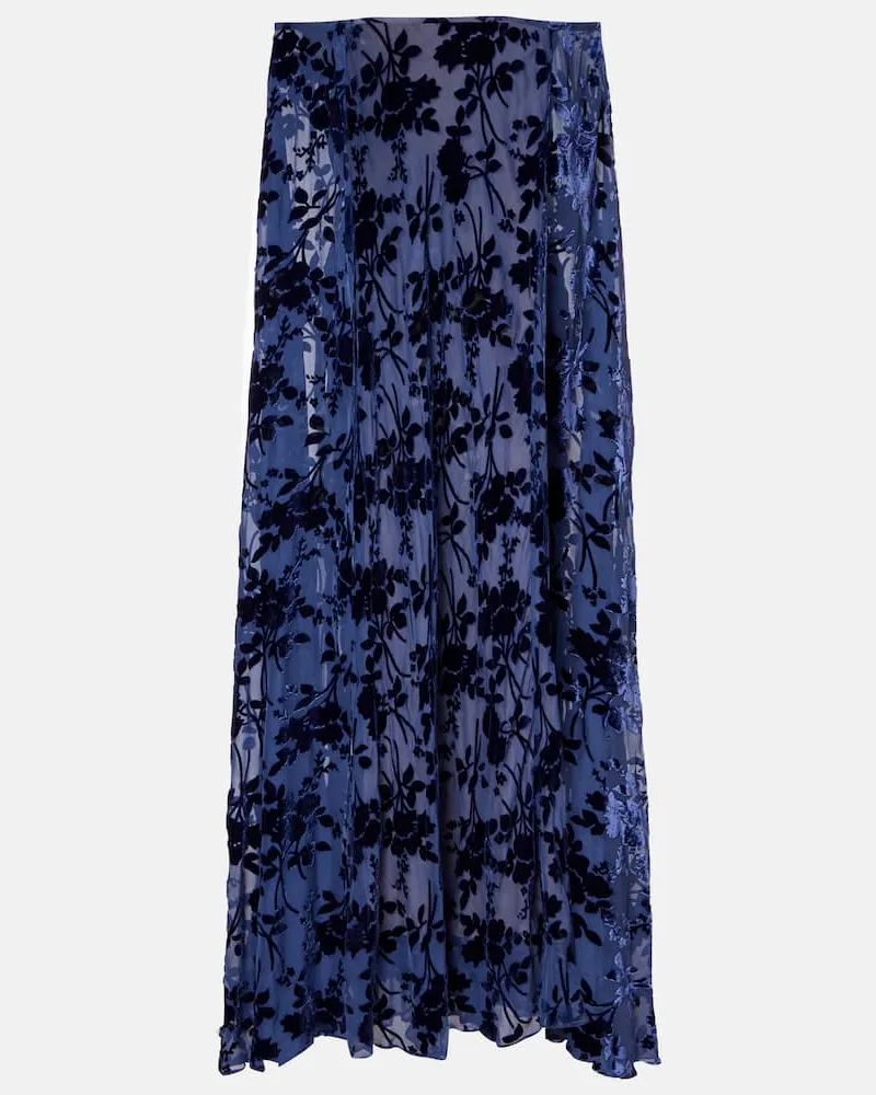 Rodarte Off-Shoulder-Maxikleid aus Jacquard Blau