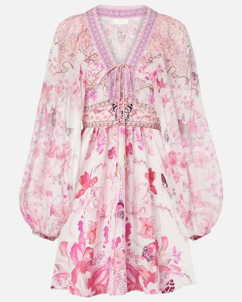 Camilla Minikleid aus Seide Pink