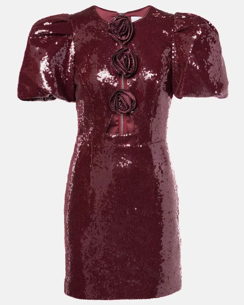 Rebecca Vallance Minikleid Zelda mit Pailletten Burgund