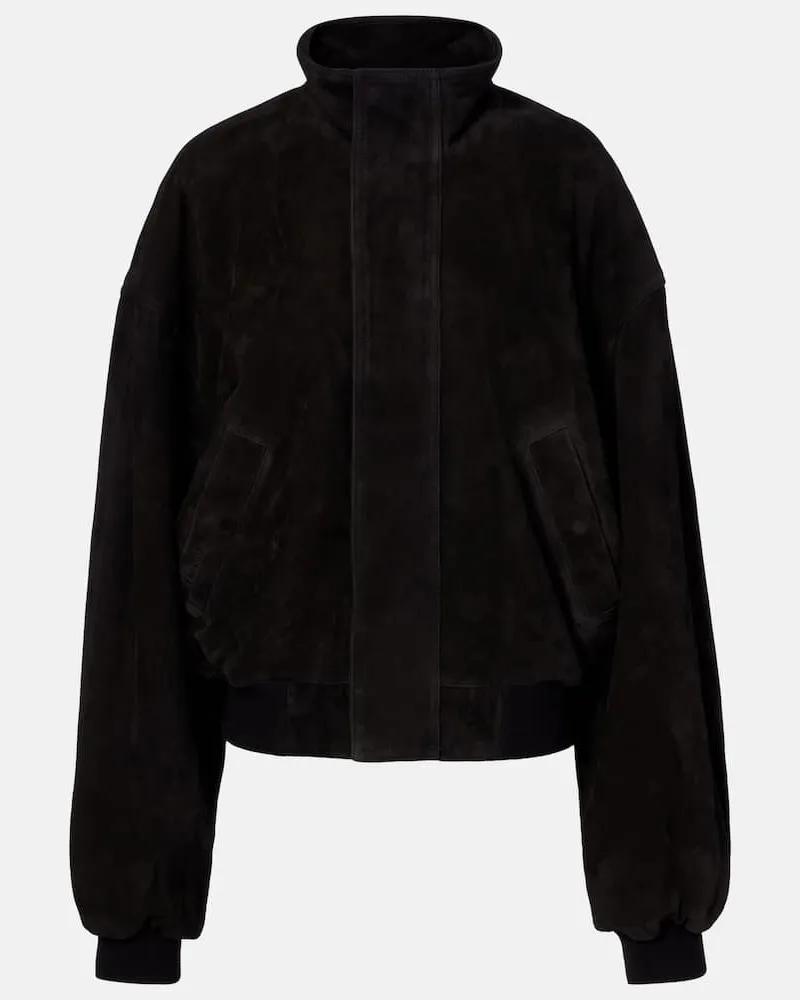 Balenciaga Jacke aus Veloursleder Schwarz