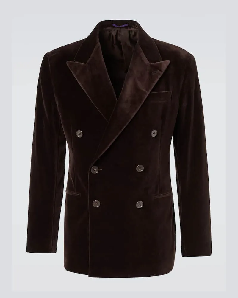 Ralph Lauren Anzugjacke Kent aus Baumwollsamt Braun