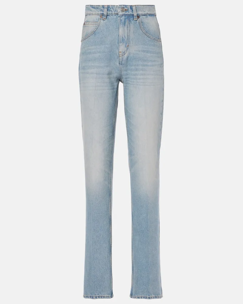 Victoria Beckham High-Rise Straight Jeans Julia Blau