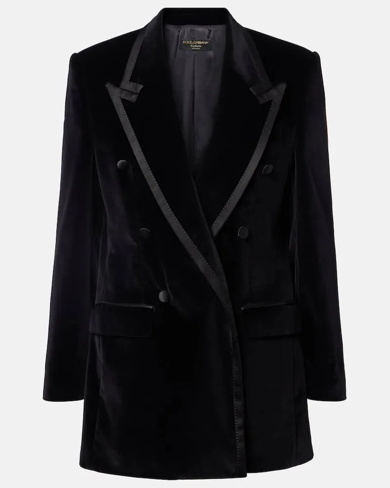 Dolce & Gabbana Smokingjacke aus Samt Schwarz