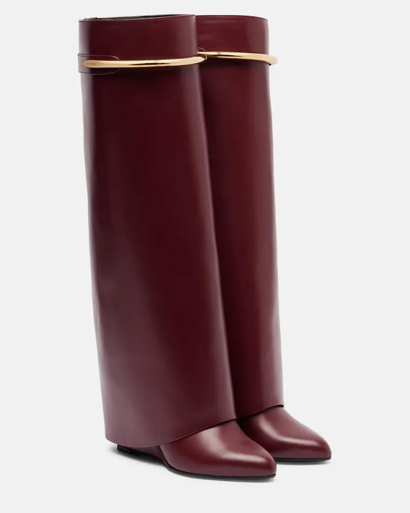 Givenchy Stiefel Shark 95 aus Leder Burgund