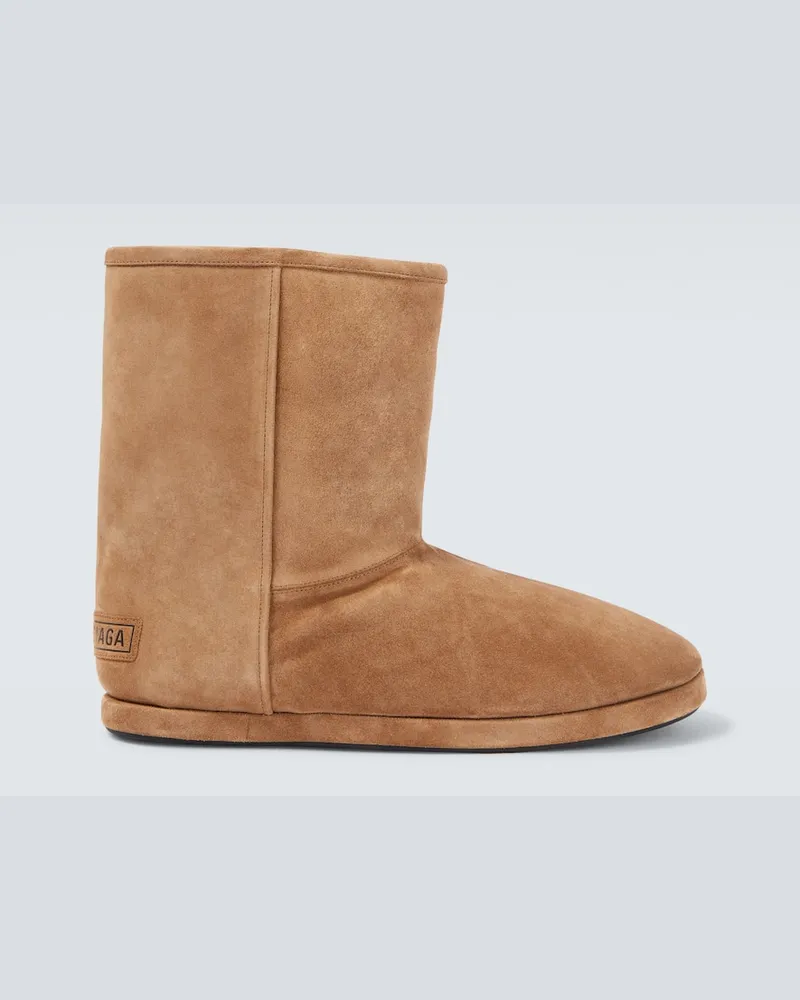 Balenciaga Ankle Boots Alaska aus Veloursleder Braun