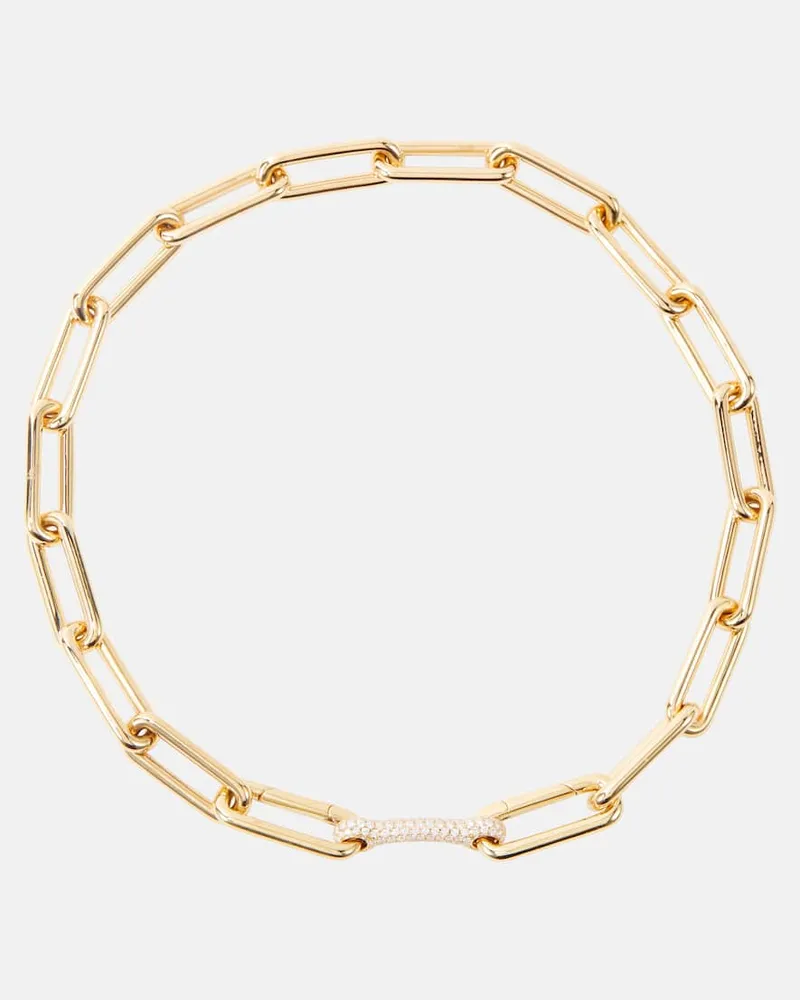 Robinson Pelham Halskette Identity aus 18kt Gelbgold mit Diamanten Gold