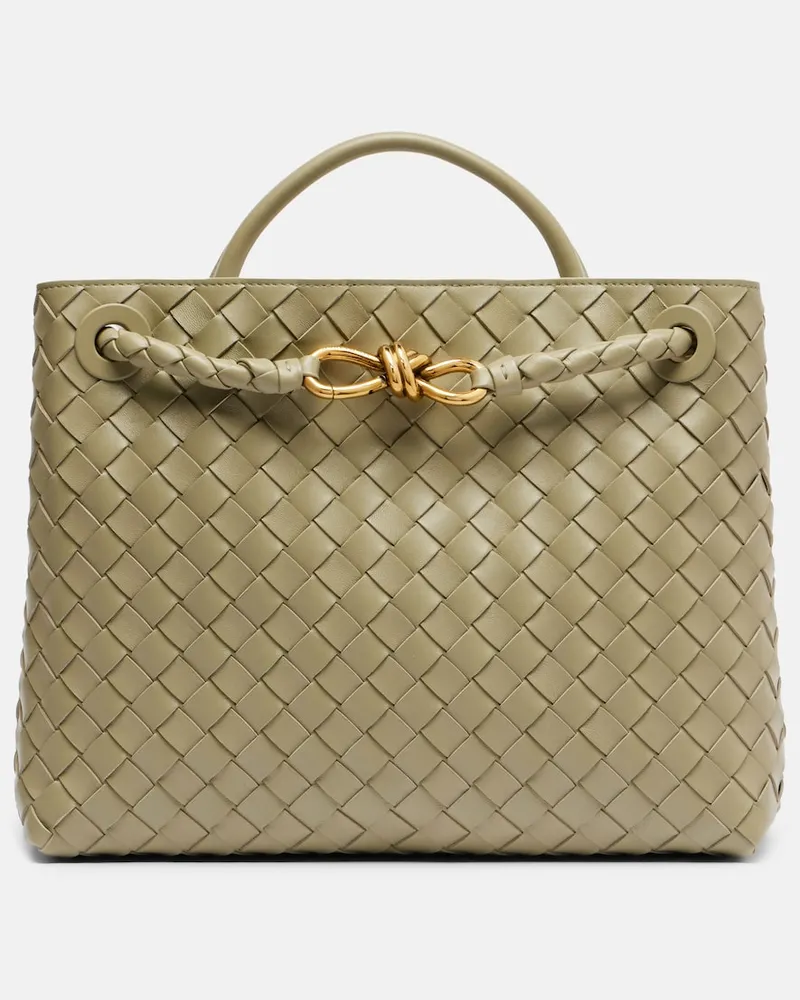 Bottega Veneta Tote Bag Andiamo Medium aus Leder Grün