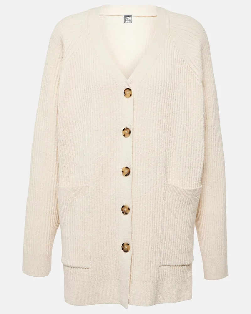 Totême Oversize-Cardigan aus einem Baumwollgemisch Weiß