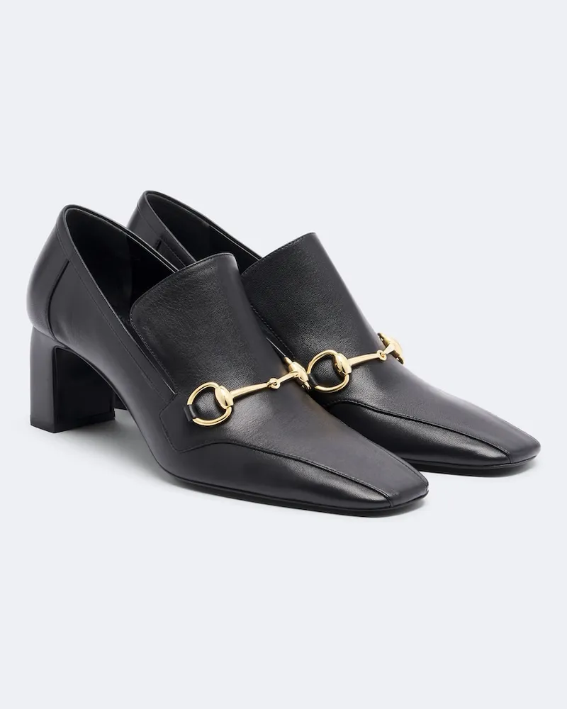 Gucci Loafer-Pumps Galleria Horsebit aus Leder Schwarz