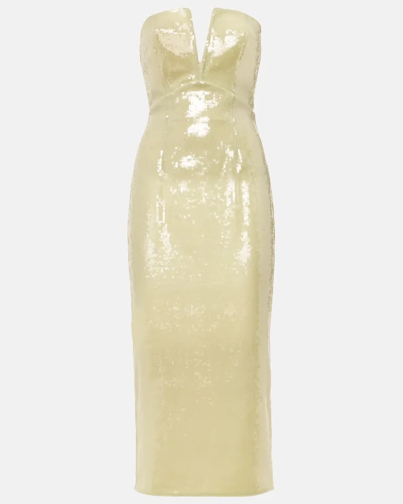 Roland Mouret Midikleid mit Pailletten Grün