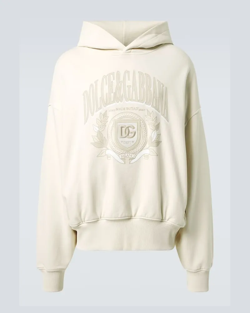 Dolce & Gabbana Kapuzenjacke aus Baumwoll-Jersey Nude