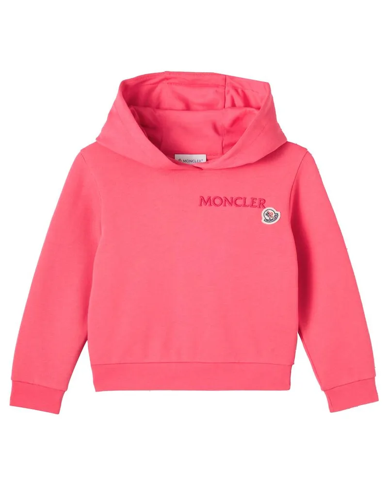 Moncler Bestickter Hoodie aus Baumwoll-Jersey Pink
