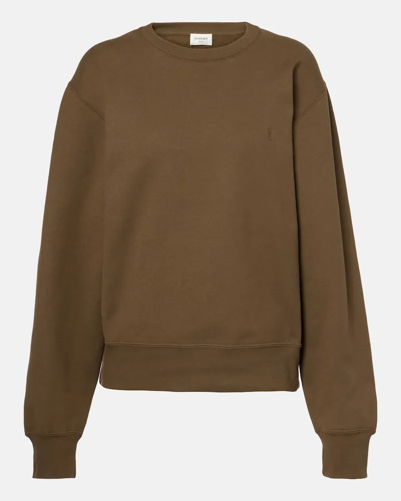 Saint Laurent Sweatshirt Cassandre aus Baumwolle Braun