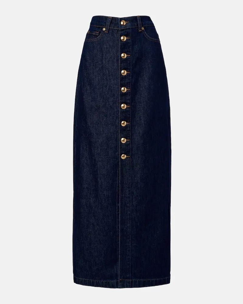 7 for all mankind Maxirock aus Denim Blau