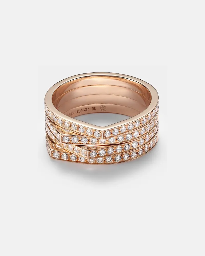 Repossi Ring Antifer aus 18kt Roségold mit Diamanten Rosa