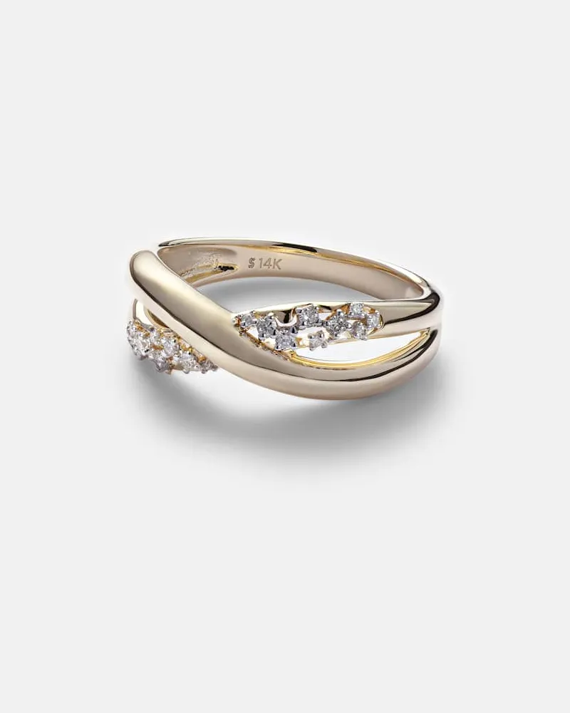 Stone & Strand Ring Glitterati Kiss aus 14kt Gelbgold mit Diamanten Gold