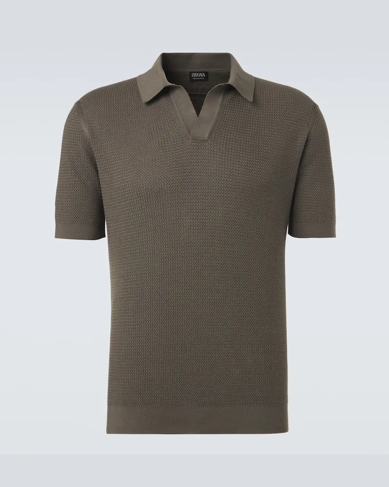 Ermenegildo Zegna Polohemd aus Strick Grau