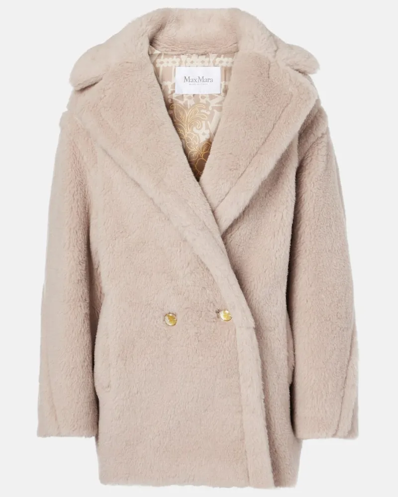 Max Mara Mantel Cuba aus Teddyfleece Beige