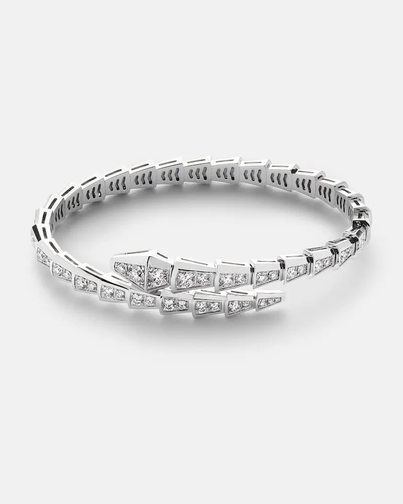Bulgari Armreif Serpenti Viper aus 18kt Weißgold mit Diamanten Silber
