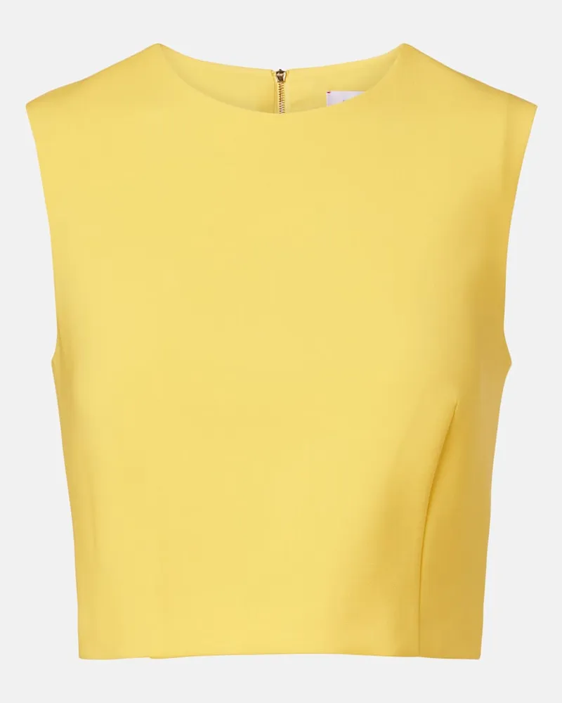 Carolina Herrera New York Cropped-Top aus einem Wollgemisch Gelb