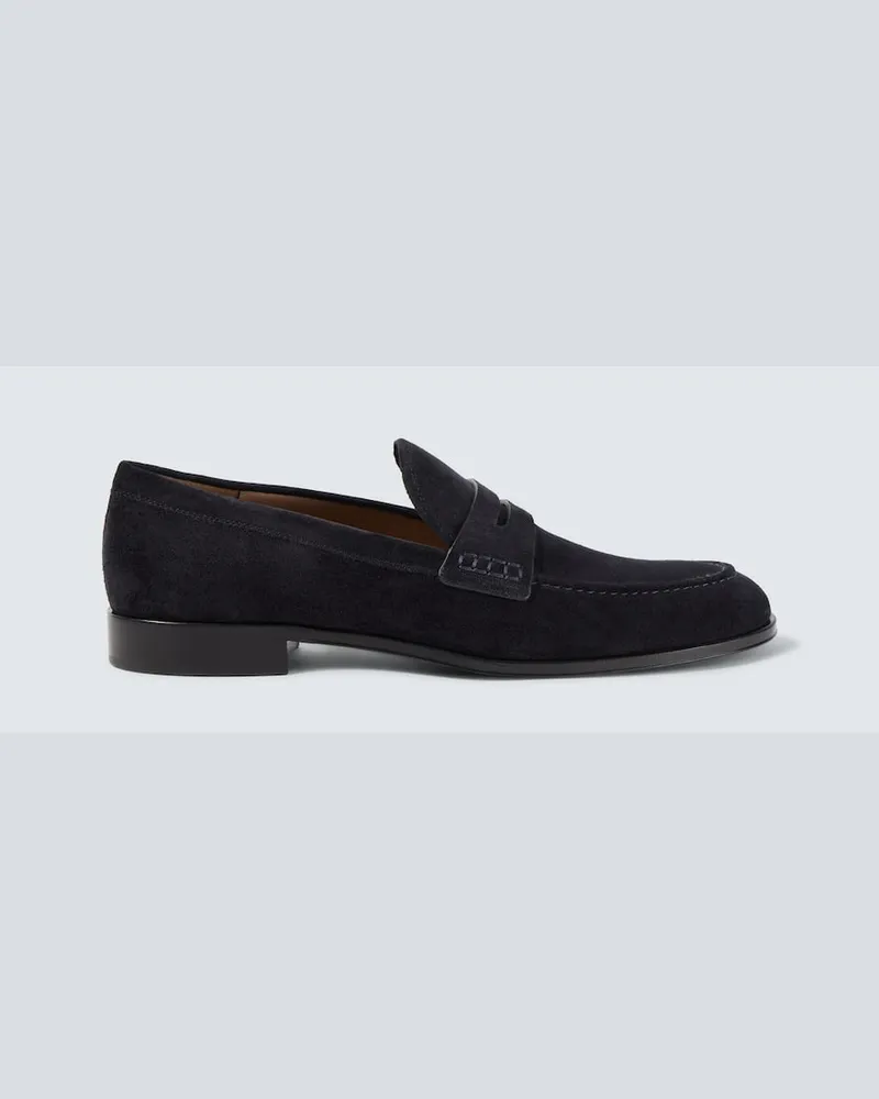 Gianvito Rossi Loafers George aus Veloursleder Blau