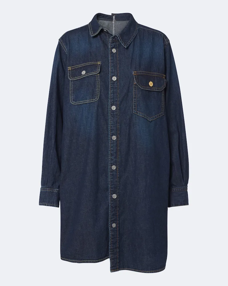 Sacai Hemdblusenkleid aus Denim Blau