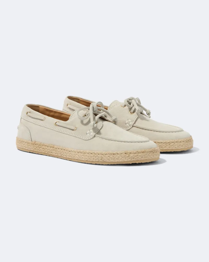 Brunello Cucinelli Segelschuhe aus Veloursleder Beige