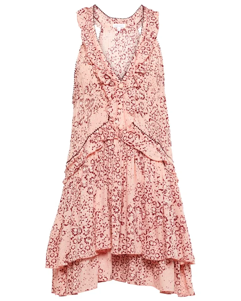 Poupette St Barth Bedrucktes Minikleid Mae Pink