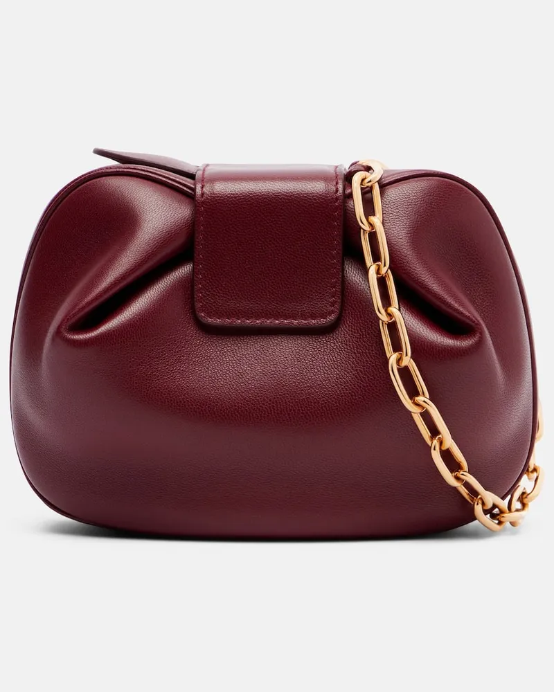 Gabriela Hearst Clutch Soft Demi aus Leder Burgunderrot