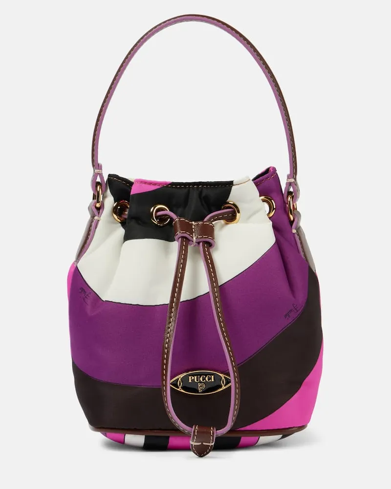 Emilio Pucci Bucket Bag Yummy Iride aus Canvas Rosa
