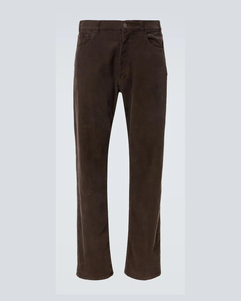 The Row Gerade Hose Burt aus Baumwoll-Cord Braun