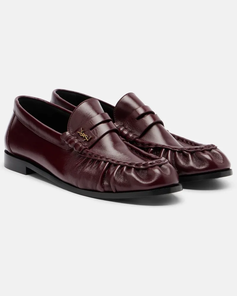 Saint Laurent Loafers Le Loafer aus Leder Burgunderrot
